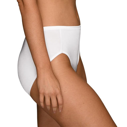 Vanity Fair Women's Illumination Hi Cut Panty 13108 Briefs, White Multi, 12