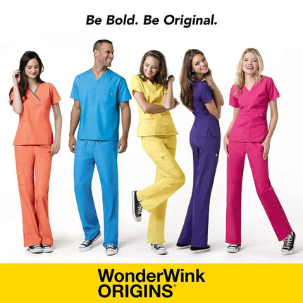 WonderWink 6016XEGP2XL Origins Women's Bravo Fit V-Neck Top, Eggplant, Extended - 2X Large