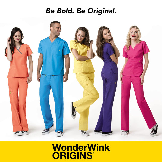 WonderWink 6016ANVYXXS Camiseta con cuello en V Bravo Fit Origins para mujer, Azul marino, Estándar - 2XS