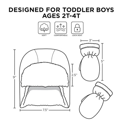 Ensemble bonnet et moufles d'hiver Nickelodeon pour garçons, Pat' Patrouille avec Marshall, Chase et Rubble, pour enfants de 2 à 4 ans, bleu/blanc avec doublure polaire, âge 2-4 ans