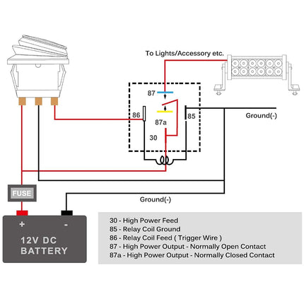 Nilight 50044R 5 Pack Waterproof 40/30 AMP Heavy Duty 12 AWG Tinned Copper Wires 5-PIN SPDT Bosch Style 12V Automotive Relay and Harness Set