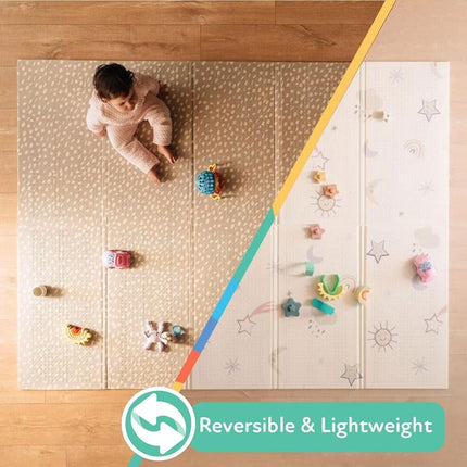 Nuby Foldable Reversible Baby Play Mat, 150 x 200 cm, XXL, 0M+, Rainbow