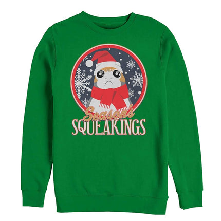 STAR WARS Forro polar de cuello redondo oficial de PORG Squeakings, color verde kelly, talla pequeña