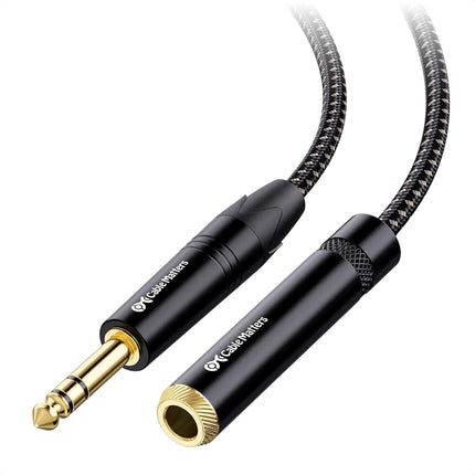 Cable Matters Braided Long 1/4 Inch Extension Cable 25 ft (1/4 TRS to 1/4 Inch Male to Female Cable)