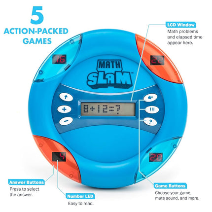 Jeu de maths numérique Math Slam d'Educational Insights, jeu de maths électronique portable pour enfants, 5 ans et plus