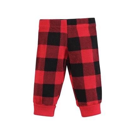 Hudson Baby Unisex Thermal Preemie Layette Set 4pc Short Sleeve Outfit, Buffalo Plaid, Preemie