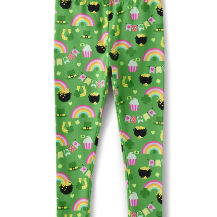 Gymboree Girls' and Toddler Leggings, Rainbow Gold