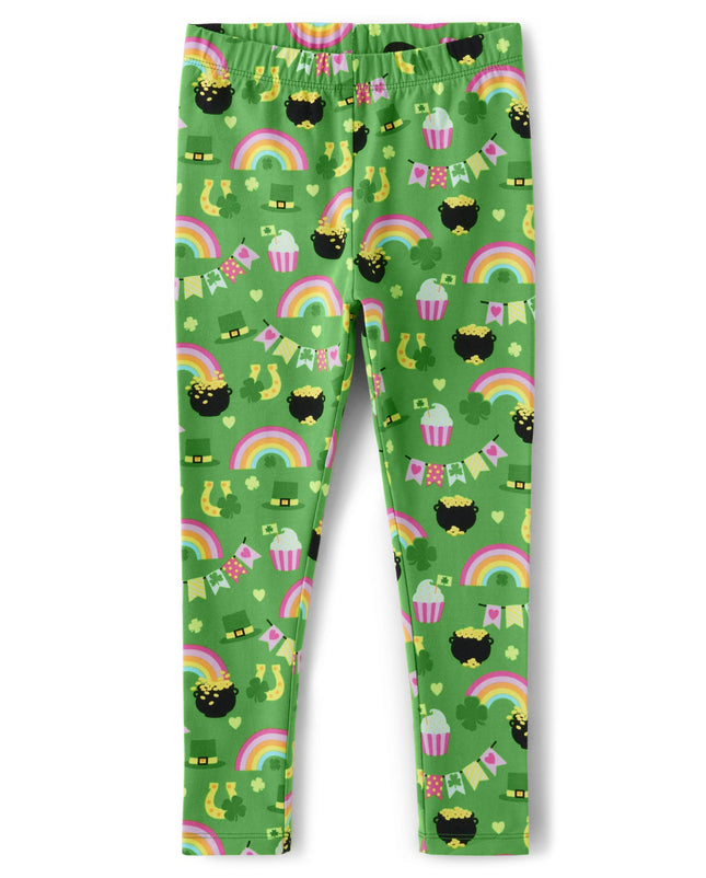 Gymboree Girls' and Toddler Leggings, Rainbow Gold