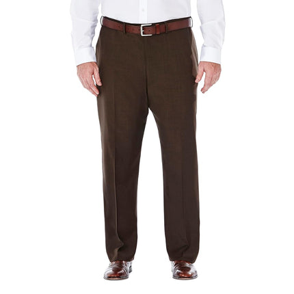 Haggar Men's eCLo Stria Expandable-Waist Plain-Front Dress Pant