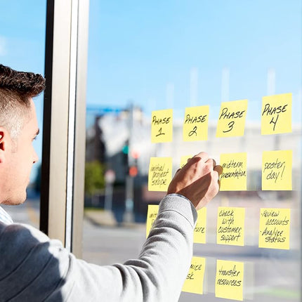 Post-it Notes, 3x3 in, 4 Pads, Canary Yellow, Clean Removal, Recyclable