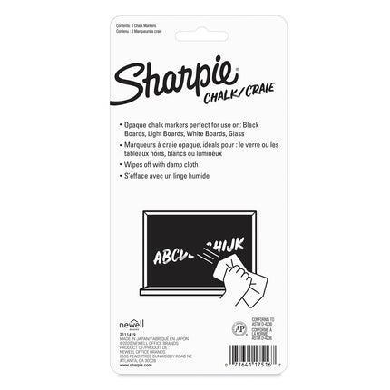 Rotulador de Tiza Borrable en Húmedo Sharpie 3/Paq-Secundario - Verde, Naranja y Violeta