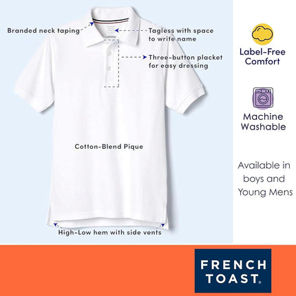 Chemise de uniforme polo piquée à manches courtes pour garçons French Toast (Standard et grande taille), Orange ensoleillé, 18-20