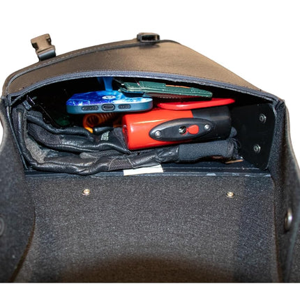 Dowco Willie & Max By - Triangulated Swingarm Bag For Harley-Davidson Softail Motorcycle - UV Protection - Maintenance Free Synthetic Leather - Black - Up To 9L Capacity [ 59776-00 ]