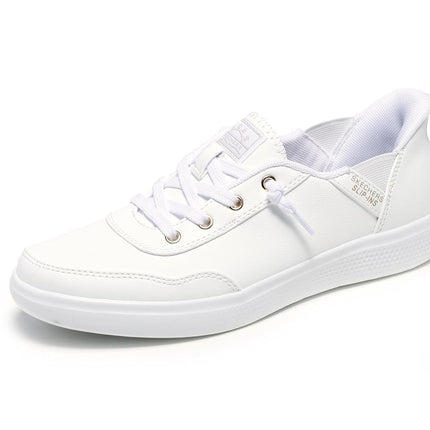 Skechers Women's Hands Free Slip-ins Bobs Skipper-Keep It Classic Sneaker, White, 9