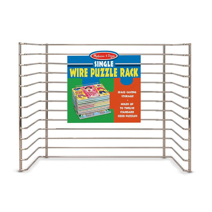 Melissa & Doug Puzzle Storage Rack - Wire Rack Holds 12 Puzzles - Puzzle Rack Organizer, Puzzle Holder Rack For Kids