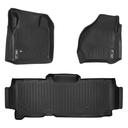 MAXLINER Floor Mats 2 Row Liner Set Black for 1999-2007 Ford F-250 / F-350 Super Duty SuperCab