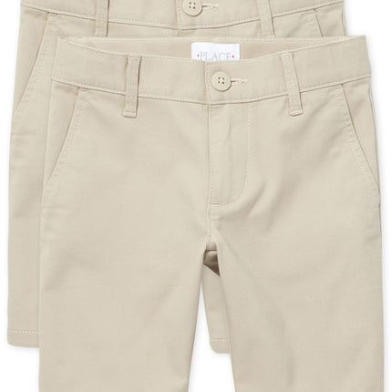 The Children's Place Girls Chino Shorts, Bisquit 2