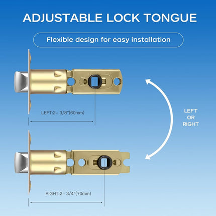 Leydebong 1 Pack Passage Lever Door Handle [Non-Locking Lever] for Hallway Doors or Closets with a Satin Brass Finish, Reversible for Right & Left Side