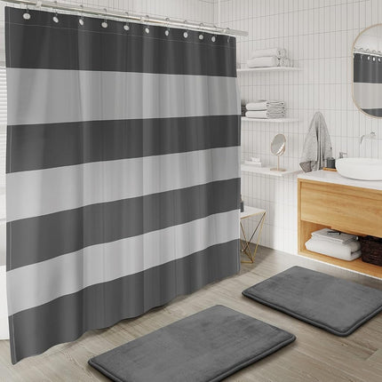 Clara Clark Bathroom Set - Black Bathroom Accessories Set, 20PC Bathroom Accessory Set, Shower Curtain Set with Liner, Toothbrush Holder, Soap Dispenser, Soap Dish, Toilet Brush Holder, and Trash Can