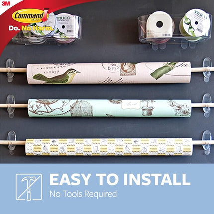 Command Small Hooks, Clear, 6-Hooks/Pack, 2-Packs, Organize Damage-Free
