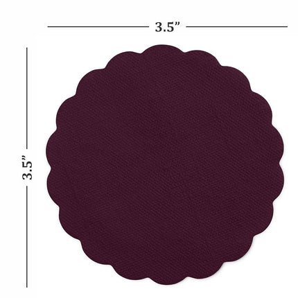 Disposable Plum Paper Coasters for Drinks, 3.5 Inch Round Coasters for Bar, Cocktail, Beverage, Wine Or Event, 500 Pack Bulk