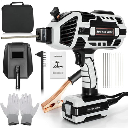 Máquina de soldar portátil, máquina de soldar portátil de 110 V con inversor IGBT, ajuste de corriente variable de 6, salida de soldadura de 20-120 amperios, pistola de soldadura por arco portátil para varillas de soldadura de 1/16"-1/8"