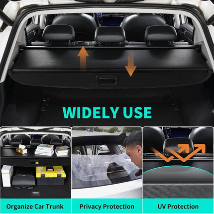 Cargo Cover for Ford Bronco 2024 2023 2022 2021, Retractable Trunk Cover SUV Accessories, Anti-Peeping Luggage Security Shielding Shade Privacy Screen for Bronco 2021-2024 with Carbon Fiber Texture