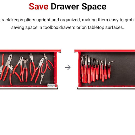 TEKTON 10-Slot Pliers Organizer Rack | Made in USA | ORG41210