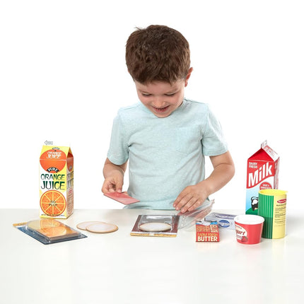 Melissa & Doug Fridge Groceries Play Food Cartons (8 pcs) - Toy Kitchen Accessories