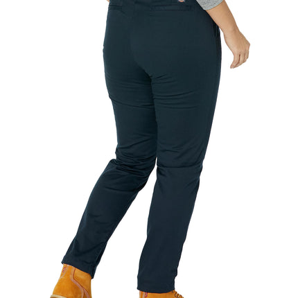 Pantalones entallados de sarga Dickies para mujer, talla grande, azul marino oscuro lavado, 14