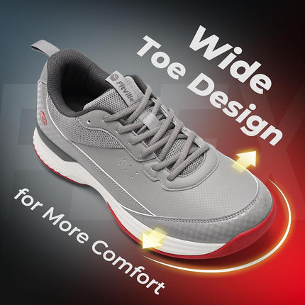 FitVille Wide Golf Shoes for Men, Outdoor Water Resistant Golf Shoes for Course with Spikes Dove Grey