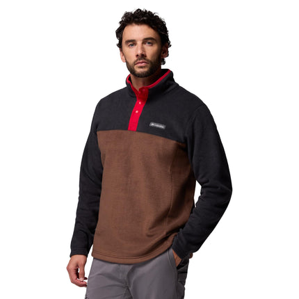 Columbia Men's Steens Mountain Half Snap 2, Fleece Pull Over, Tobacco/Black/Mtn Red, M