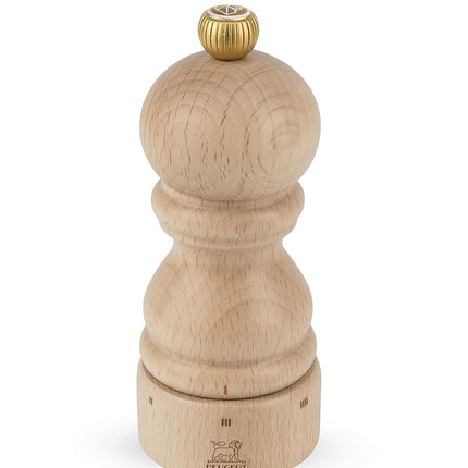 PEUGEOT - Paris u'Select 12 cm Salt Mill - 6 Predefined Salt Grinder Settings - Powdered Salt Innovation, Zirlion Mechanism - PEFC-Certified Wood - Made in France - Natural Finish