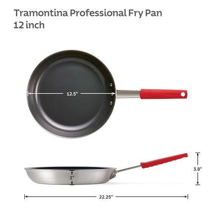 Tramontina 12 Inch Large Professional Ceramic Non Stick Frying Pan, Thick Aluminum Frying Pan with Non-Stick Coating, Dishwasher and Oven Safe, Black