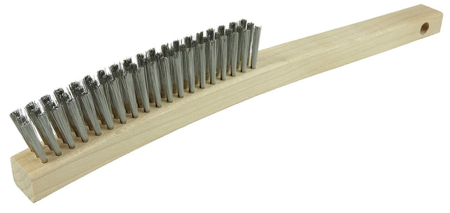 Weiler 44660 Plater's Brush, Stainless Steel Fill, 3 x 19 Rows, Curved Handle, Made in the USA (Pack of 12)