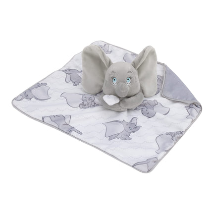 Manta de seguridad Lovey Dumbo de Disney, blanca y gris