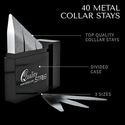 Metal Collar Stays- Set of 40 in a Divided Box by Quality Stays