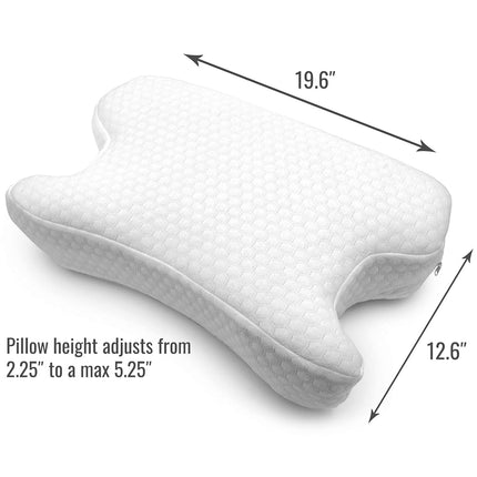 DMI CPAP Memory Foam Sleep Aid Pillow, Suitable for All CPAP Masks, Reduces Mask Pressure and Air Leaks, Aligns Neck, Shoulders, and Spine, Hose Tether, High Rebound Foam, FSA & HSA Eligible