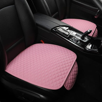 West Llama Pu Leather Car Seat Bottom Covers Protectors Include 1 Pair Front Driver Seat Pad Mat and 1 Rear Bench Cover Universal Fit 90% Vehicles,Pink