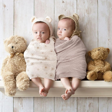 lulumoon Baby Muslin Swaddle Blankets: Soft Receiving Blanket for Newborn - Cotton Swaddling Blanket for Neutral 3Pack