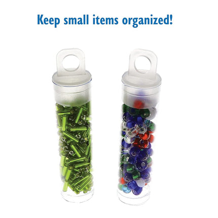 The Beadsmith Clear Plastic Tubes 2" Long 9/16" Diameter Caps for Hanging Friction Use for Beads, Bath Salts, Wedding Gifts and