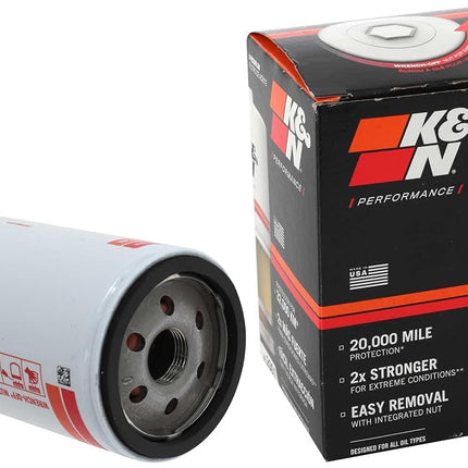 K&N Oil Filter - Spin-On 76x129mm compatible with Chevrolet, GMC, Workhorse, Holden, Oldsmobile, Isuzu, Buick, Pontiac (HP-2001)