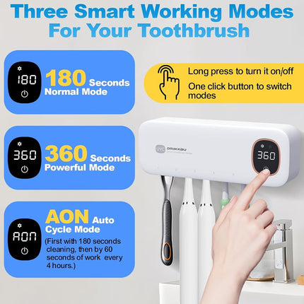 Toothbrush Holder, DRMXBU UV Electric Toothbrush Sanitizer Holder Wall