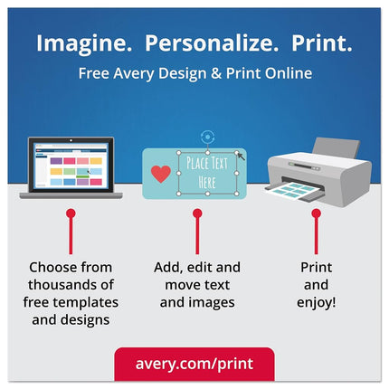 Avery 2" Glossy White Round Labels, Sure Feed, Full Bleed -Print to The Edge, 120 Thank You Labels (22807)