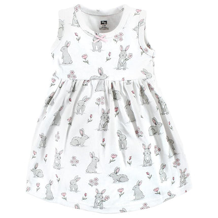 Hudson Baby Baby Girls' Cotton Dress and Cardigan Set, Bunny Floral, 12-18 Months