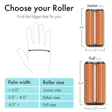 ONO Roller - Handheld Fidget Toy for Adults | Help Relieve Stress, Anxiety, Tension | Promotes Focus, Clarity | Compact, Portable Design (Acupressure, Full Size - Aluminum)