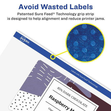 Avery Glossy Clear Rectangle Labels with Sure Feed, 4" x 6", 50 Glossy Clear Labels, Print-to-The-Edge, Laser/Inkjet Printable Labels