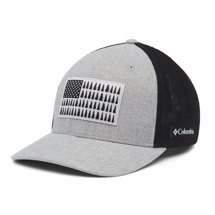 Columbia Tree Flag Mesh Ball Cap Baseball Grey Hea