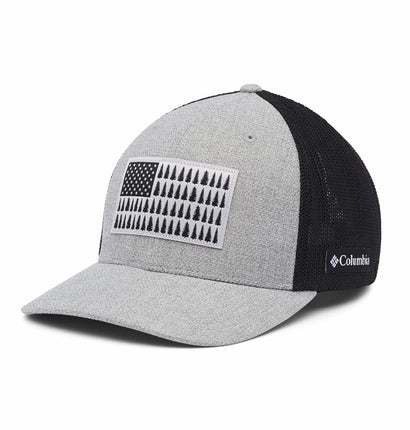 Columbia Tree Flag Mesh Ball Cap Baseball Grey Hea