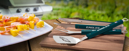 YouTheFan NFL Philadelphia Eagles Juego de 3 piezas para barbacoa de la serie Spirit de acero inoxidable, 22" x 9"